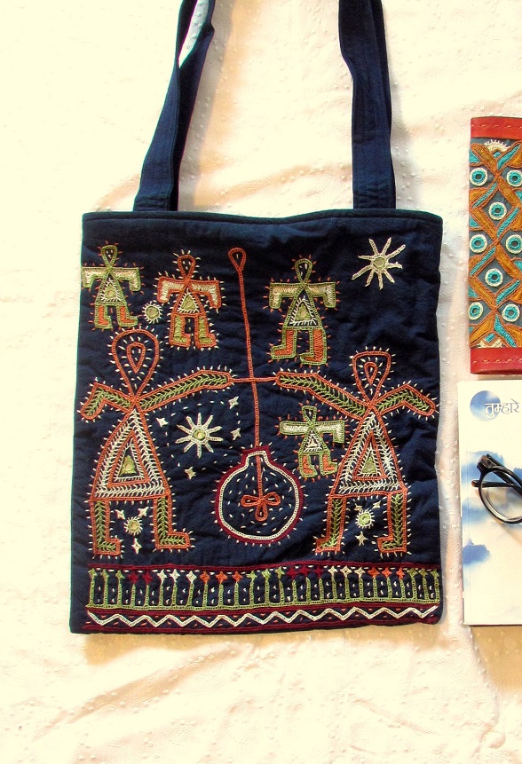 Blue Rabari Women Hand Embroidered Kutch Bag